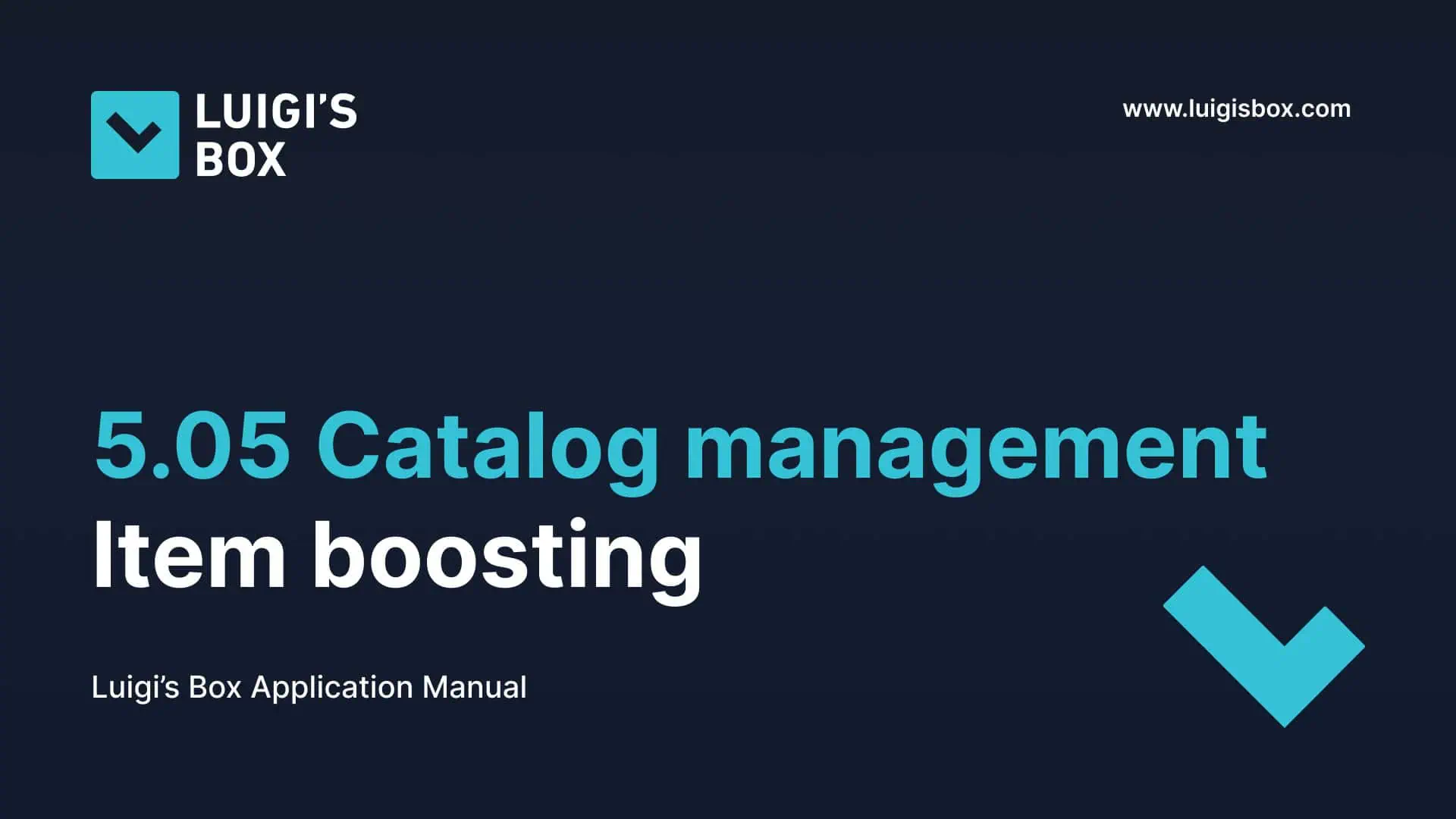 5.05 Gestion du catalogue – Boosting d’articles