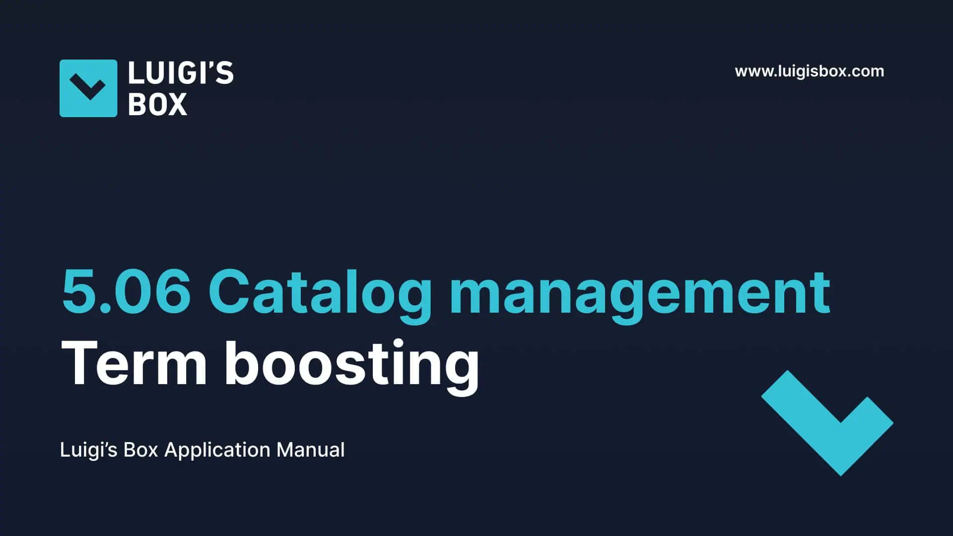 5.06 Gestion du catalogue – Boosting de termes